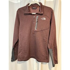 NORTH FACE Apex 1/2 Zip Burgandy‎ Heather Pullover Soft Shell Jacket Mens Medium